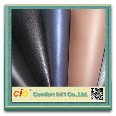 Кожаные PU ткани 0.8MM Leatherette яркого блеска синтетические делают водостотьким и пылают - retardant