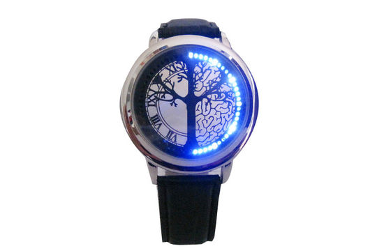 Кожаный wristwatch СИД цифров браслета Unisex для плавать, упорная воды