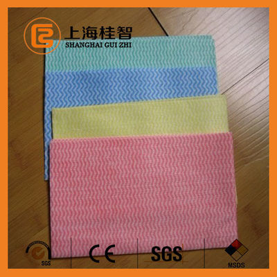 Absorbent линия картина волны ткани чистки химического соединения Non сплетенная голубая квадрата